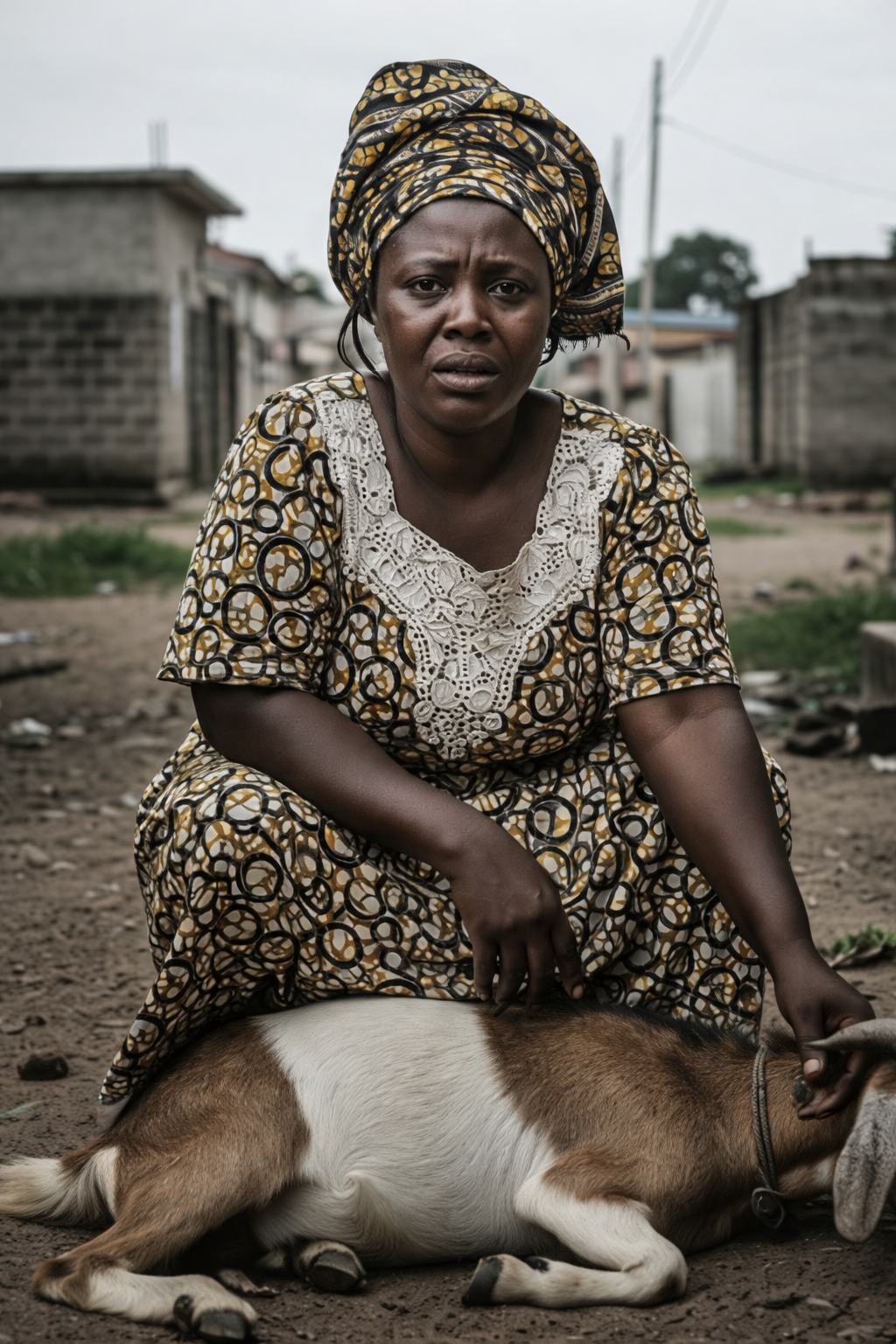 African farmer with livestock